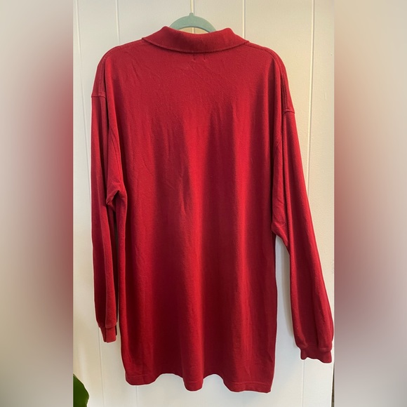 Men’s GAP Large Cranberry 2 Button Long Sleeve Polo Shirt. Excellent Condition! - Picture 5 of 6